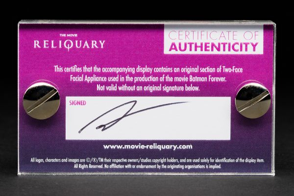 Batman Forever Two-Face Appliance Section - Production Used - Movie Prop with COA - Image 3