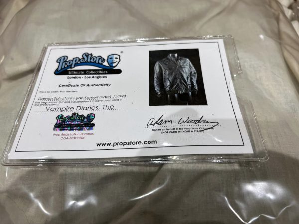 Vampire Diaries Damon Salvatore Jacket TV Prop Piece Mini-Display with COA - Image 2