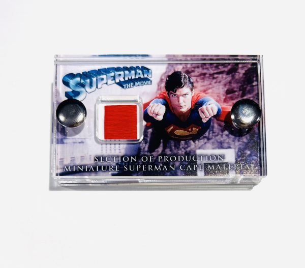 Superman The Movie- Section of Production Miniature Cape Fabric- Mini Display with COA