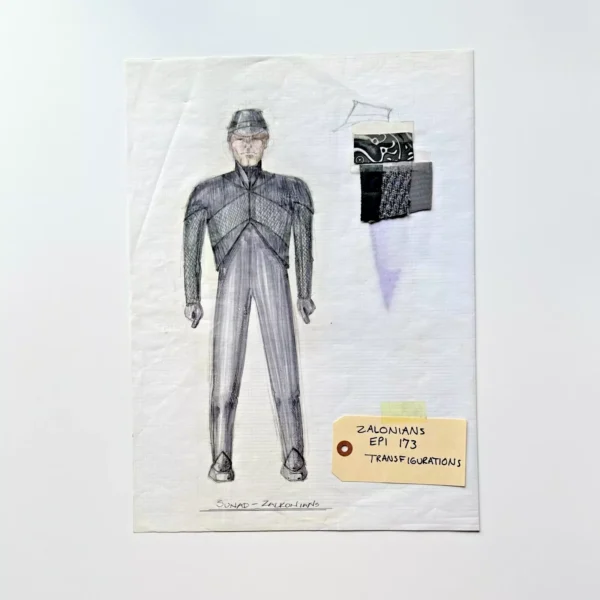Star Trek: TNG Original Zalkonian Costume Artwork Sketch with Swatches & COA